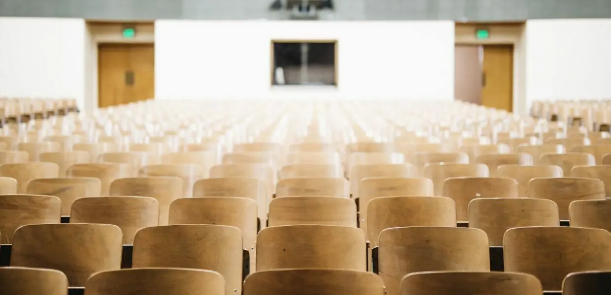 empty chairs in theater